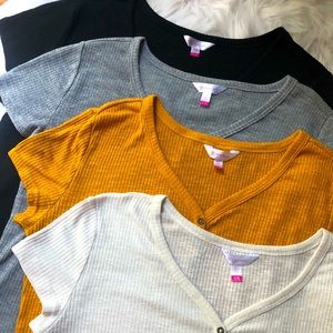 No Boundaries 4-pk ribbed tee bundle
